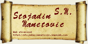 Stojadin Manetović vizit kartica